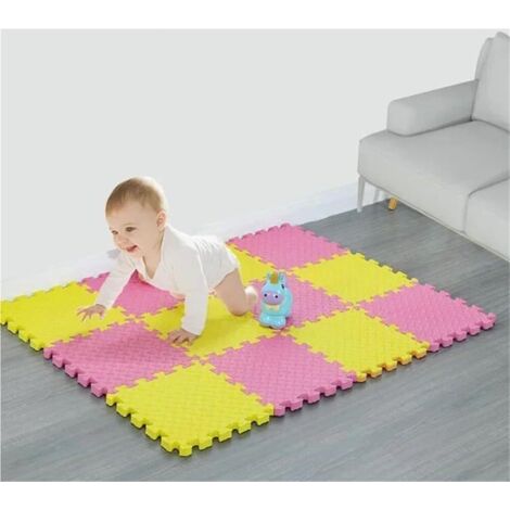 14/28pcs Tapis de sol puzzle en mousse, Adorables tapis de sol puzzle rose, Tuiles de sol moelleuses et * Tapis * pour * d'* Tapis de sol en peluche, Convient pour la décoration de chambre à coucher