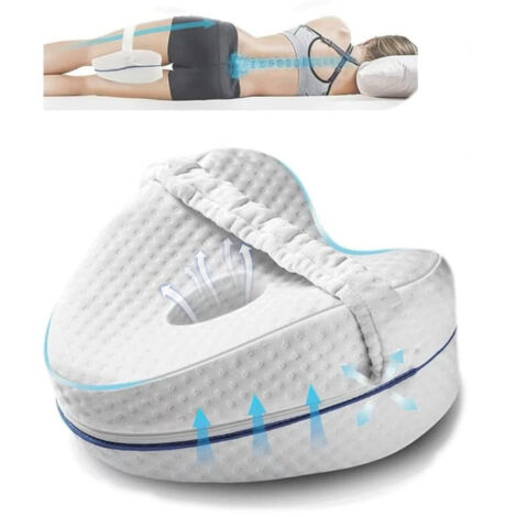 Oreiller de Jambe Oreiller de Genou Orthopédique Genou Ergonomique avec Mousse à Mémoire de Forme pour Dormir pour Soulager la Pression - Hanches, Jambes, Genoux coussin orthopédique, Blanc