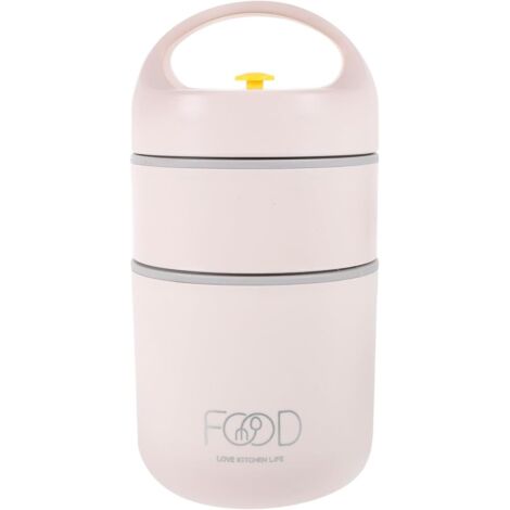 Lunch Box Inox 680ML, Bento Isotherme Double Étage, Boîte Alimentaire pour Travail et Transport (1/5)