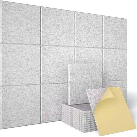 Lot de 12 Panneaux Acoustiques Autocollants 30x30 cm - Isolation Phonique pour Mur, Plafond, Porte, Chambre et Salon Gaming (Traitement Acoustique Modulable)