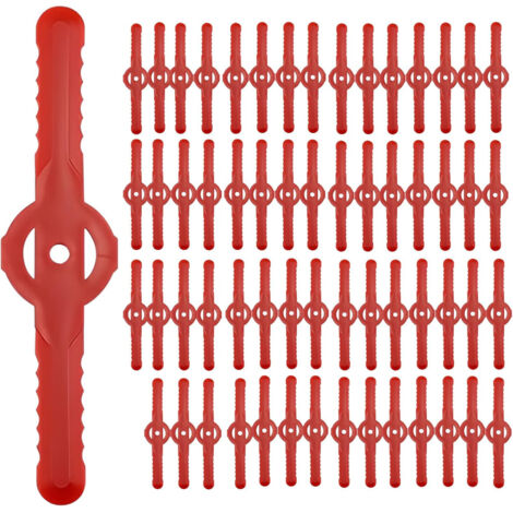 Lot de 50 lames de tondeuse en plastique de 139 mm, Lames de rechange pour tondeuse sans fil, accessoires pour coupe-jardin, 139×12 mm, rouge (1/5)