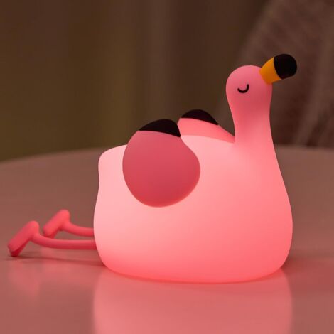 Veilleuse Enfant Flamant Rose – Lampe LED Dimmable, Rechargeable, Silicone Doux, Cadeau Bébé, Décoration Chambre (1/5)