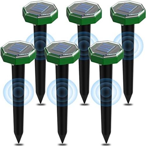6 Pièces Répulsifs à Taupes Ultrasoniques Solaires - Anti-Taupe Étanche IP65 pour Jardin, Terrasse et Pelouse, Écologique et Sans Produit Chimique (1/5)