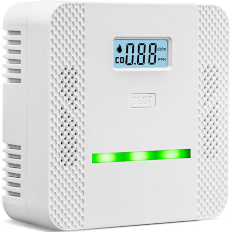 Détecteur de Fumée et Monoxyde de Carbone 2-en-1 – Alarme Incendie et CO à Piles avec Affichage LCD, Signal Sonore et Lumineux (1/5)