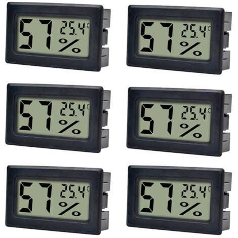Paquet de 6 Mini Thermomètres Numériques – Moniteur d'Humidité Intérieure, Température en Celsius pour Serre et Jardin (1/5)