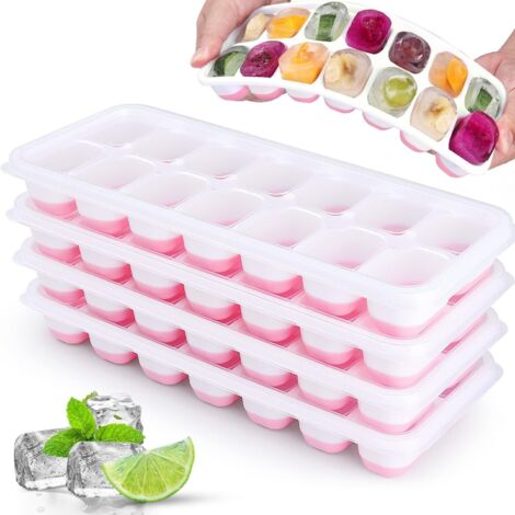 Lot de 4 Bacs à Glaçons Silicone Airabc avec Couvercle Amovible – 14 Compartiments, Démoulage Facile, Sans BPA (1/5)