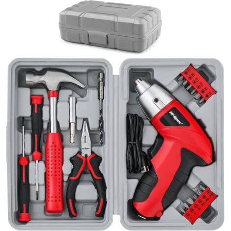 Tournevis Électrique Sans Fil 3,6V – Kit 20 Pièces avec Embouts Interchangeables, Rechargeable et Portable pour Réparations à Domicile (1/5)