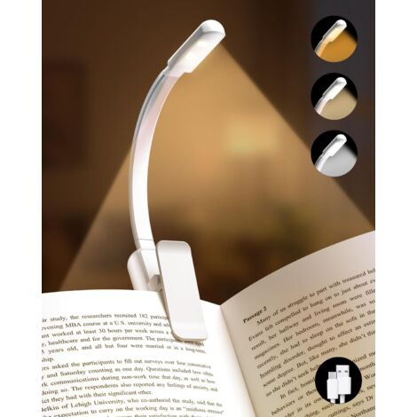Lampe de Lecture Rechargeable LED – Luminosité Réglable en Continu, 3 Températures de Couleur, Pour Lecture au Lit et Voyage (1/5)