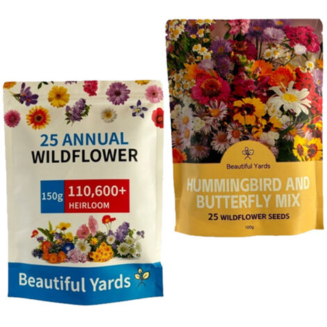 2-Pack Graines de Fleurs 100 g + 150 g – Mélange Coloré pour Jardin, Balcon et Terrasse (1/5)