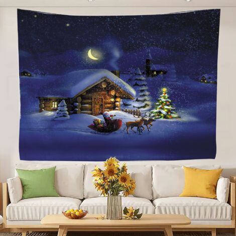 Schicker Wandteppich fürs Schlafzimmer, bedruckter Wandteppich, schnelltrocknend, ideal für Partydekoration 150x130cm (1/5)