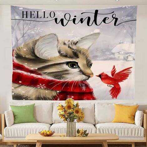 Lustiger Wandteppich fürs Schlafzimmer, Wandbehang, Hintergrund für Wohnzimmer, Raumteiler, Türvorhang 150x130cm (1/5)