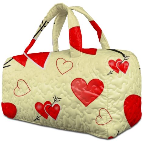 40,5x20,5x20,5cm Sac polochon matelassé à motifs polyester moyen femme, week-end zippé, courses, cadeaux travail (1/5)