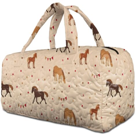 Sac de voyage matelassé à motifs femme 48,5x23x23 cm, polyester, week-end zippé, poches, sac sport, courses et cadeaux (1/5)