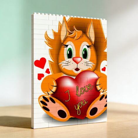 Cadre cadeau en blocs pour la Saint‑Valentin, cadeau pour anniversaire (1/5)