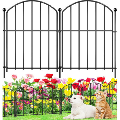 Lot de 10 Clôtures de Jardin Décoratives 33 × 43 cm – Panneaux en Métal Antirouille, Sans Fouille, Barrière pour Animaux, Bordure Fleurie Arcée pour Jardin, Terrasse et Aménagement Extérieur