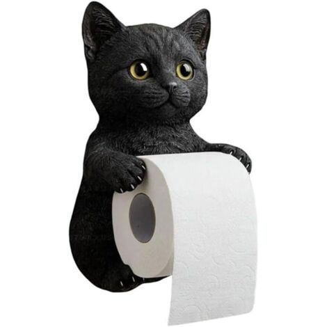 Porte Rouleau de Papier Toilette 3D Chat – Support Mural Rigolo, Décoration Adorable pour Salle de Bain ou Cuisine, Idée Cadeau Originale pour Amoureux des Chats