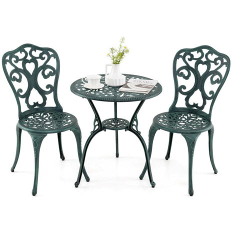 Ensemble de meubles de jardin 3 pièces – Table de bistro avec 2 chaises, résistant aux intempéries, idéal pour balcon, patio et espace extérieur (1/5)