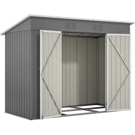 8x4 FT Métal Gerätehaus Gartenhaus Inkl. Metallfoundation (Ohne Boden), wetterfest Gartenschuppen hin Outdoor Garten Terrasse (1/5)