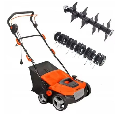 Aérateur de pelouse électrique 1800W – 38 cm – bac de ramassage 45L – système scarification et aération combiné (1/5)