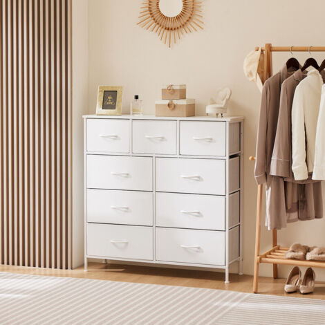 Commode pour chambre à coucher – 9 tiroirs en tissu, grande armoire de rangement, organisateur de vêtements pour adultes et enfants (1/5)