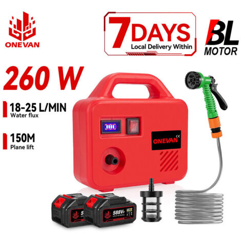 Pompe à eau électrique portative ONEVAN 150M – Pulvérisateur et arroseur sans fil pour pelouse et jardin, compatible batterie Makita 18V (1/5)