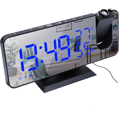 Réveil digital LED avec projecteur – affichage température – double alarme – snooze – réglage luminosité 4 niveaux(Modèle 4) (1/5)