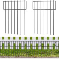 10-Pack Metal Animal Fence, Rust-Proof Garden Barrier with Ground Stakes 16.7in High, Decorative Yard Fencing for Dogs Flower Beds