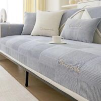 Couverture Grise pour Canapé 110x210 cm, Plaid Moelleux Léger, Protection Sofa Lavable