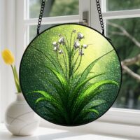 15cm Suspension en vitrail, attrape-soleil unique artistique élégant, décoration jardin maison, cadeau Fête des Mères, Noël pour femme, homme