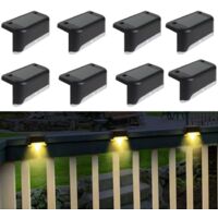 Lot de 8 lampes solaires LED pour escaliers – Éclairage jardin pour escaliers et balustrades