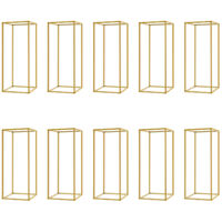 Set de 10 supports pour fleurs de mariage – Hauteur 60 cm (23,62 pouces) – Colonne en métal doré – Décoration fête, réception, centre de table – Porte-ballon, porte-vase