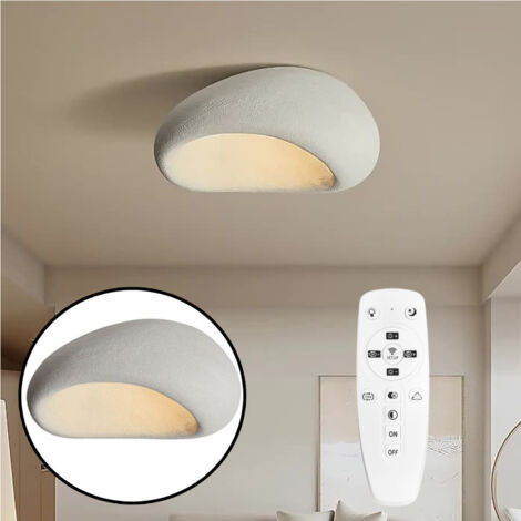 AUTRUCKER Plafonnier en polystyrène haute densité de 45 cm, modèle de plafond, à intensité variable en continu, avec télécommande et tête de lampe