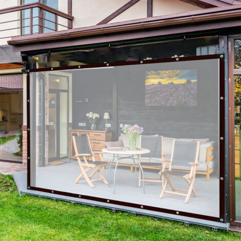 Bâche imperméable transparente avec œillets, universelle pour toutes les saisons, adaptée au jardin, au balcon, à la terrasse, au camping en plein air(3 x 3 mètres)