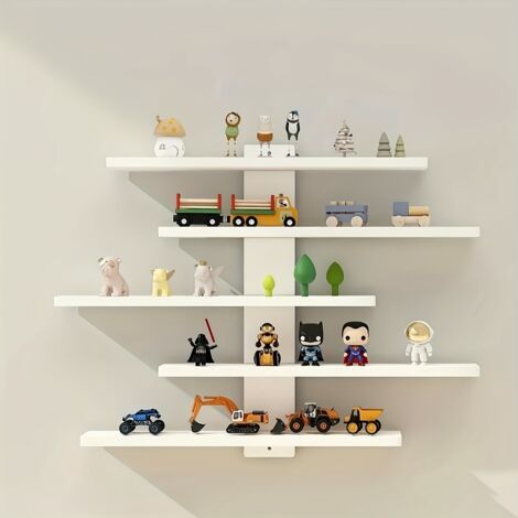 Étagère murale de rangement, présentoir à jouets, présentoir à blocs de construction, étagère décorative à cinq niveaux pour chambre à coucher