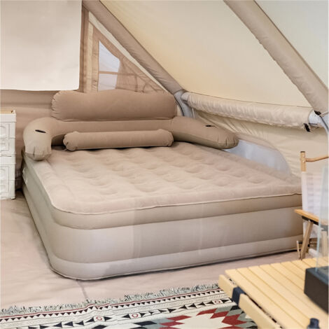 AUTRUCKER Matelas autogonflant double, compact, pliable, amovible, avec coussins pour le camping, matelas de couchage 200 x 150 x 40 cm