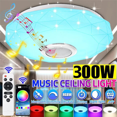 Plafonnier LED 36W, plafonnier haut-parleur Bluetooth d'ambiance de salon, adapté aux rassemblements, fêtes, ambiance de festival