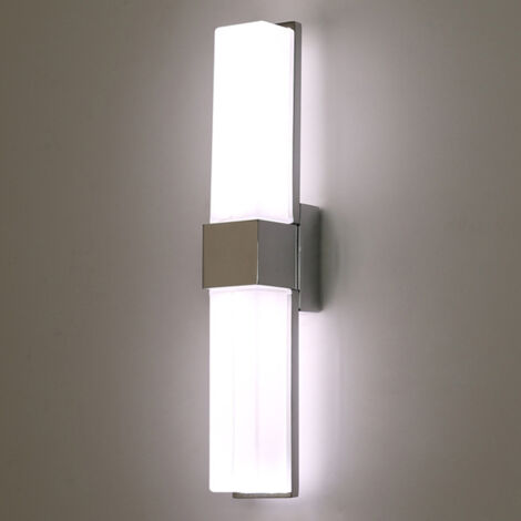 AUTRUCKER Applique murale LED extérieure pour cour/allée, projecteur mural LED minimaliste et moderne, double tête, argentée - 14W, lumière tricolore. (1/5)