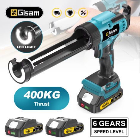 AUTRUCKER Pistolet à calfeutrer le verre électrique multifonctionnel, pistolet à colle thermofusible électrique sans fil à 6 vitesses, 2 batteries (1/5)