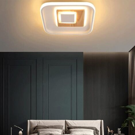 AUTRUCKER Plafonnier décoratif ultra-fin et moderne, luminaire encastré carré à LED, [carré 40 x 40 x 5 cm] 28 W, lumière blanche (1/4)