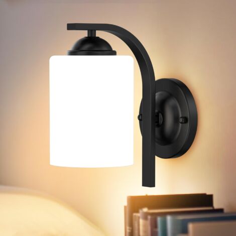AUTRUCKER Applique murale pour dressing, abat-jour en verre, LED, verre dépoli, ampoule non incluse, 85-265 V, culot E27