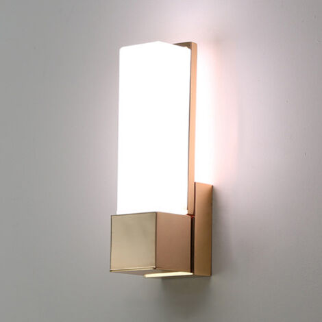 AUTRUCKER Applique murale LED moderne d'intérieur, applique murale pour terrasse, à une seule tête, or champagne - 7 watts, lumière tricolore.