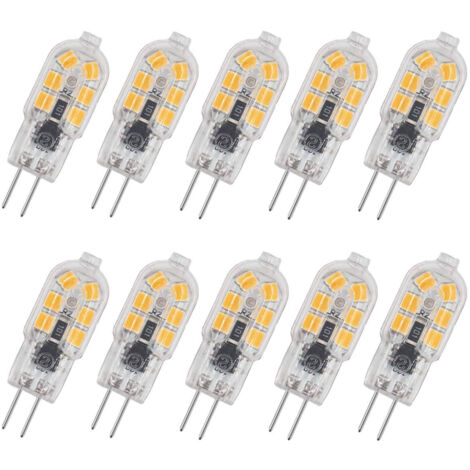 Ampoules LED G4, 12 V 3 W, 200 lm, lumière blanche froide, 6 500 K. Conviennent pour les hottes aspirantes, l'éclairage de meubles . Lot de 10. (1/5)