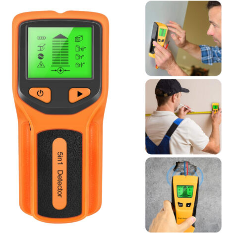 Détecteur de montants muraux 5 en 1, scanner mural numérique, détecteur de métaux avec écran LCD et sirène, pour murs et sols (piles non incluses)