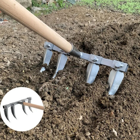 Quatre dents râteaux de jardin, cultivateur,outil de jardin,Râteau de labour épaissi,pour rénover le jardin,désherber le sol,outil de désherbage léger