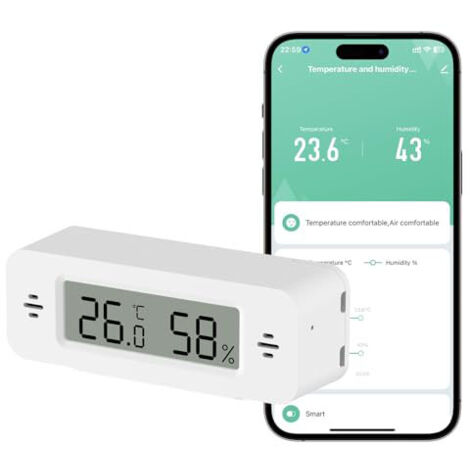 1 thermomètre et hygromètre WiFi avec alarme intelligente et stockage de données, adapté chambre , chambre de bébé,l'entrepôt, à la cave, à la serre (1/5)