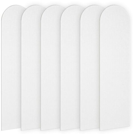 Sticker mural décoratif 3D (6 pièces), tapis mural autocollant anti-chocs, panneau mural 3D pour chambre et chambre d'enfant, blanc