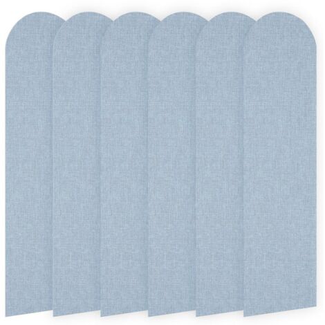 Lot de 6 panneaux muraux 3D 60 x 15 cm - Revêtement mural en mousse XPE - Panneaux de revêtement autocollants - Cales murales anti-collision - Bleu