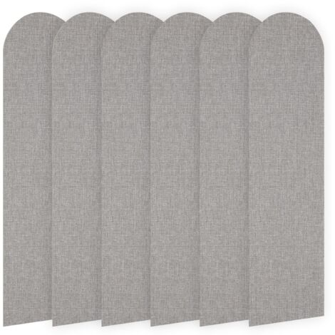 Lot de 6 panneaux muraux 3D, 60 x 15 cm - Coussinets muraux anti-collision, protection souple, pour chambres, chambres d'enfants - gris