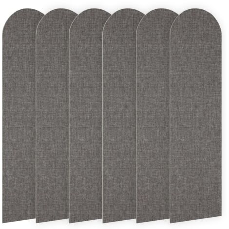 Lot de 12 panneaux muraux 3D, 60 x 15 cm - Revêtement mural en XPE - Panneaux de revêtement autocollants - Coussins muraux anti-collision - Gris foncé (1/5)