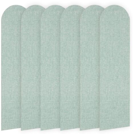 Lot de 6 panneaux muraux 3D 60 x 15 cm - Revêtement mural en mousse XPE - Panneau de revêtement autocollant - Coussin mural anti-collision  - Vert